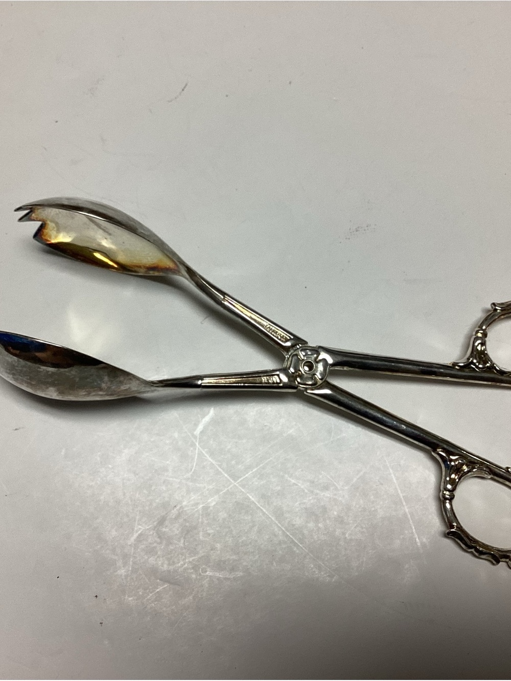 Vintage Taunton Italy Silver Plated Scissor Salad Tongs Italy Serving Utensil